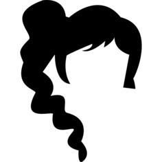 Female dark long hair shape of juvenile style