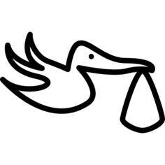 Stork carrying a bag