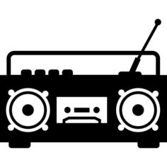Boom box radio with antenna
