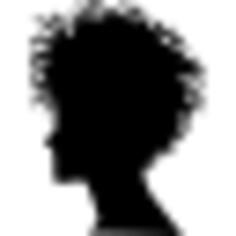 Woman head silhouette with short curled hair style