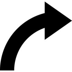Arrow curve pointing to right