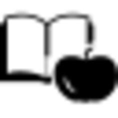 Educational book and apple for the teacher