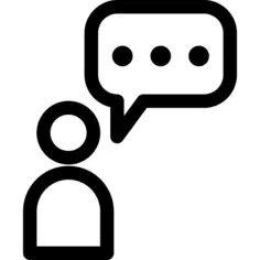User with speech bubble
