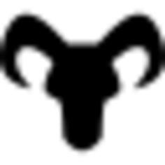 Capricorn astrological sign of head black silhouette with horns