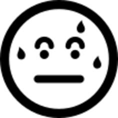Sweating emoticon square face