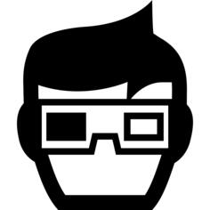 Boy with 3d spectacles at cinema