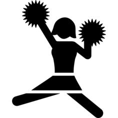 American football cheerleader jump