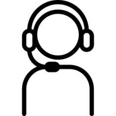 Telemarketer with Headphones with Mic