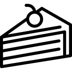 Cake Slice with Cherry