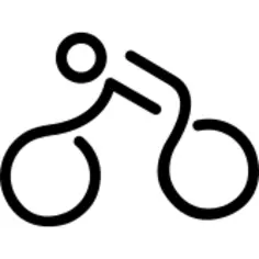 Bicycle mounted by a stick man