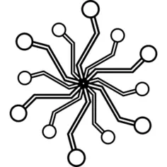 Electronic radial hexagonal circuit