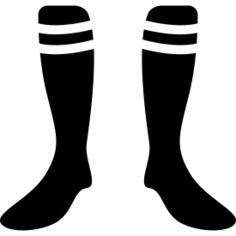 Football socks with white lines design