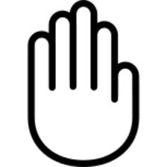 Hand showing palm outline