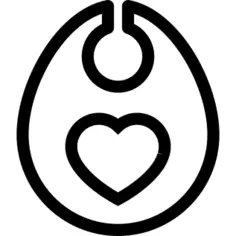 Baby bib with heart outline