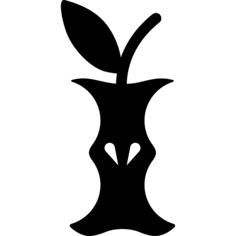 Eaten apple center