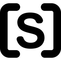 Letter S between straight parenthesis symbol
