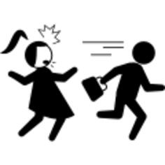 Criminal running with stolen woman bag
