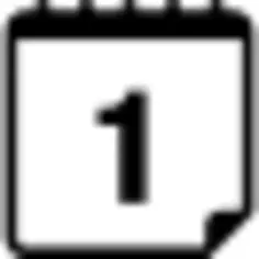 First daily calendar page interface symbol with number 1