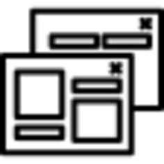 SEO landing pages symbol inside a circle