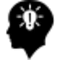 Bald head with lightbulb with exclamation sign inside