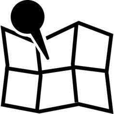 Locator on an open folded map