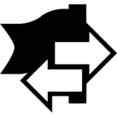 Flag with right and left arrows