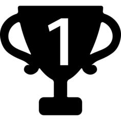 Trophy cup for number one