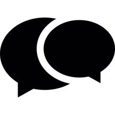 Two overlapping speech bubbles