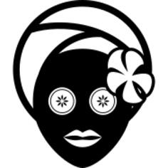 Facial mask with flower in spa