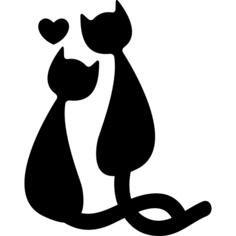 Cats couple in love