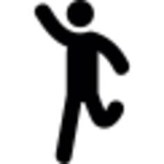 Running Man with raised arm