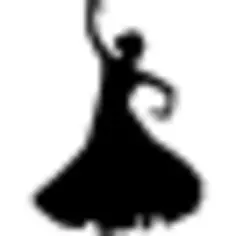 Flamenco female dancer silhouette with raised right arm