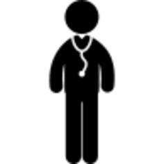 Medical doctor man standing with a stethoscope hanging of his neck