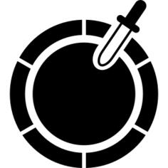 Choosing color with dropper on a colors wheel