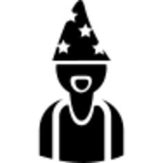 Astrologer wearing hat with stars