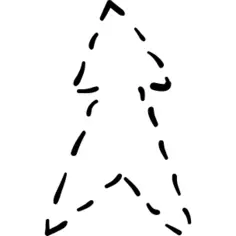 Up arrow with broken lines