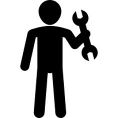 Male silhouette holding wrench