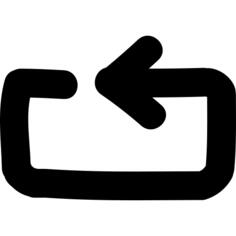 Back arrow hand drawn sign