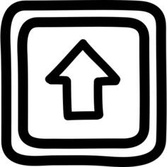 Up button hand drawn symbol