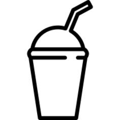 Soft drink with straw