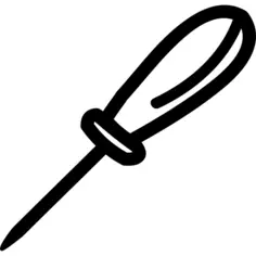 Screwdriver hand drawn tool outline