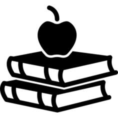 Two books with apple on top