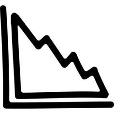 Descending graphic hand drawn outline
