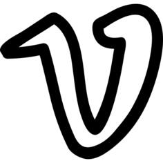 Vimeo hand drawn logo outline