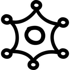 Star of six points variant hand drawn symbol