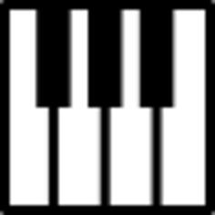 Piano keyboard keys silhouette