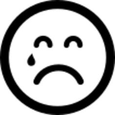 Teardrop falling on sad emoticon face