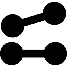 Dumbbells rounded couple in silhouettes