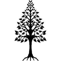 Tree triangular shape with roots
