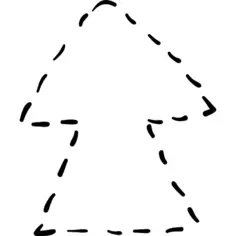 Up arrow with broken line